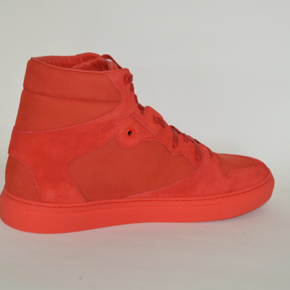 NWT BALENCIAGA MENS HITOP SUEDE LEATHER SNEAKERS US 10 EU 43 - Picture 4 of 7